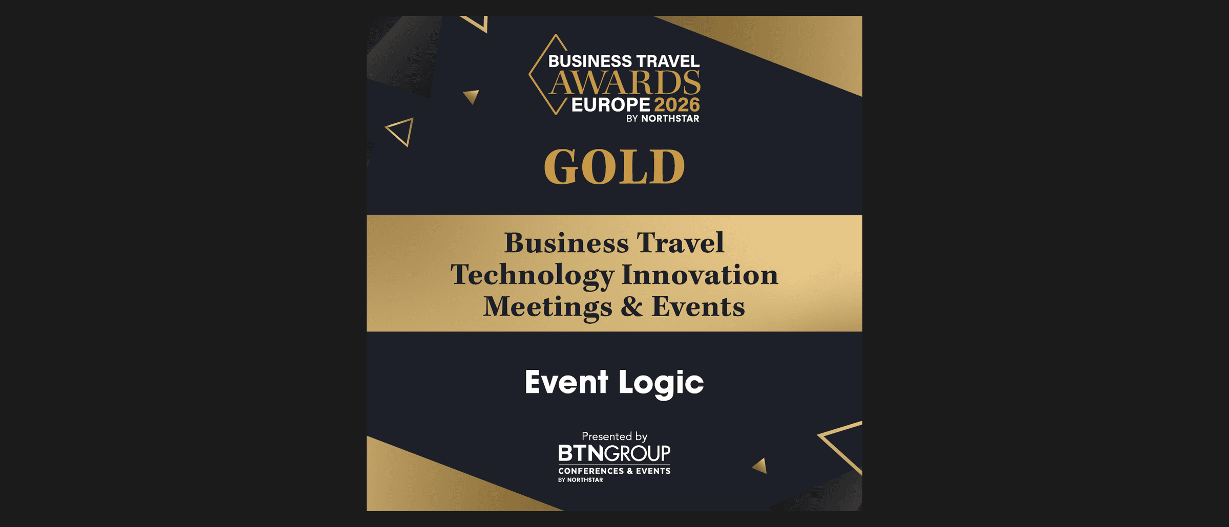 Event Logic vinner Business Travel Awards Europe 2026